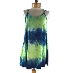 OMEYA.WANSHIDA. Tie‎ Dye Sleeveless Casual Loose Fit Mini Dress